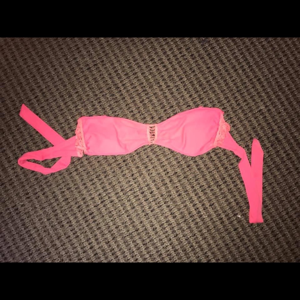 Victoria secret tie pink bikini top